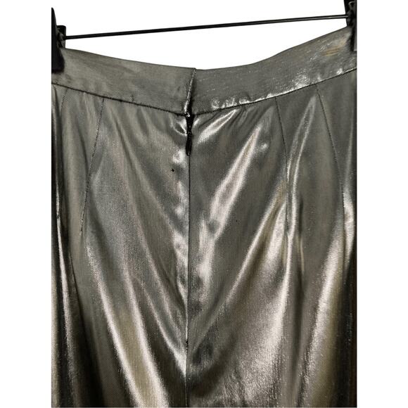 NWT Vintage Francesca of Damon Metallic Futuristic Wrap Front Pencil Skirt Sz 6 - Picture 3 of 5